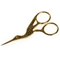 Nożyczki nożyce krawieckie metalowe do HAFTU bocian 9,5cm złote