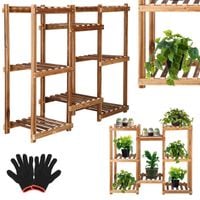 Kwietnik drewniany 70 cm stojak na kwiaty z 8 półkami drewniany postarzany