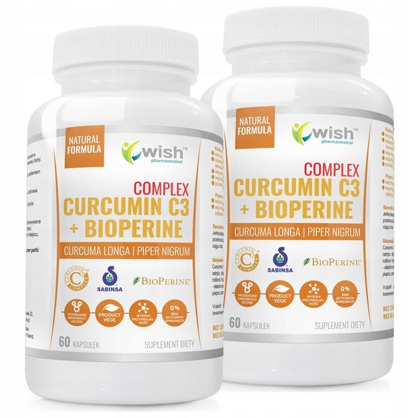 KURKUMINA + PIPERYNA CURCUMIN C3 turmeric 2x60kaps zdjęcie 1