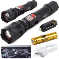 Latarka wojskowa Bailong Cree LED USB XM-L T6 o wyjątkowej trwałości