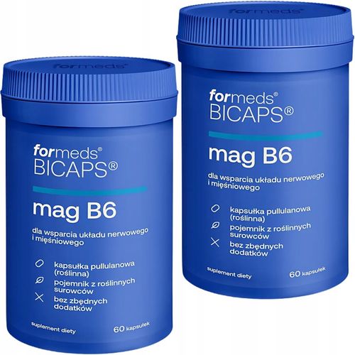 Bicaps MAG B6 2x 60 kap CYTRYNIAN MAGNEZU Skurcze CZYSTY SKŁAD | FORMEDS na Arena.pl