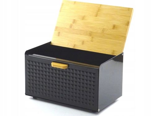 CHLEBAK NA PIECZYWO BUŁKI CHLEB POJEMNIK POJEMNY CZARNY BAMBUS DO KUCHNI na Arena.pl