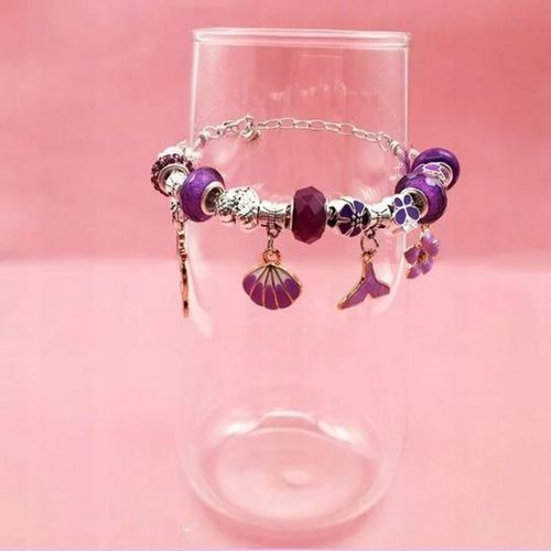 Zestaw Do Biżuterii Fiolet Komplet Koralików 68 Elementów Zestaw Kreatywny na Arena.pl