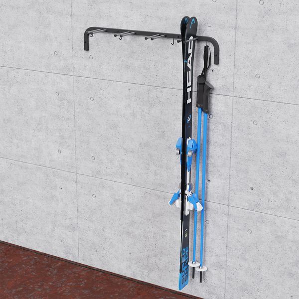 WIESZAK NA NARTY MONTOWANY DO ŚCIANĘ 4 PARY NART zdjęcie 16