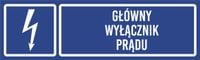 Tabliczka informacyjna - Główny wyłącznik prądu grawer piktogram 20x6 cm