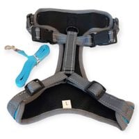 Regulowane szelki ze smyczą odblaskowe niebieski L