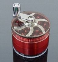 Czerwony Młynek Metalowy Do Tytoniu Z Korbką, 4 Częściowy na Arena.pl