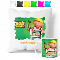 ZESTAW: KUBEK + POSZEWKA - BOB BUDOWNICZY - PREZENT WIELE WZORÓW + IMIĘ