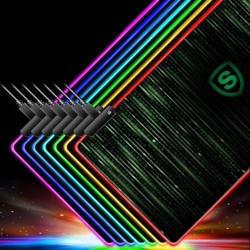 Podkładka pod myszkę gamingowa mysz xxl duża klawiaturę RBG świecąca 80x30 na Arena.pl