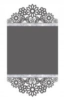 B17 Bieżnik obrus ażurowy KWIATY I MOTYLE DEKOR 43x120 szary z CYRKONIAMI