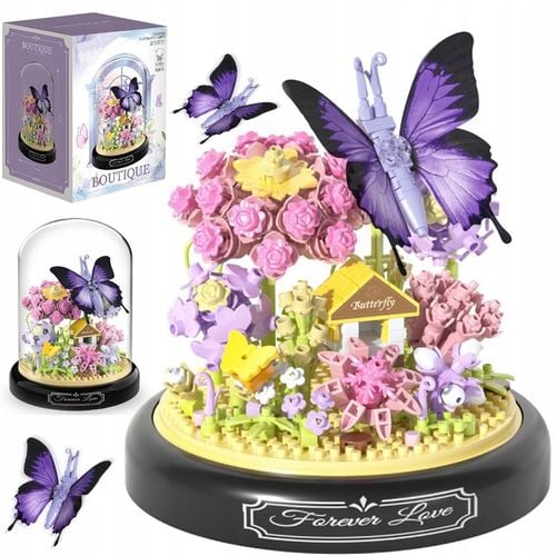 KLOCKI DO BUDOWANIA OGRODU ZESTAW MINIATUROWYCH KLOCKÓW Z MOTYLAMI PREZENT na Arena.pl