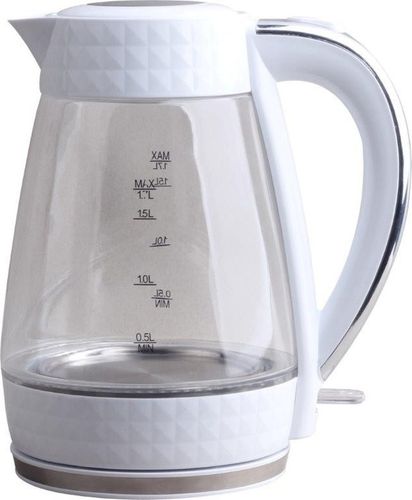 Czajnik elektryczny bezprzewodowy szklany biały 1,7l 2200 W Łucznik na Arena.pl