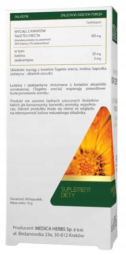 Luteina + Zeaksantyna 160kaps. Medica Herbs Oczy na Arena.pl