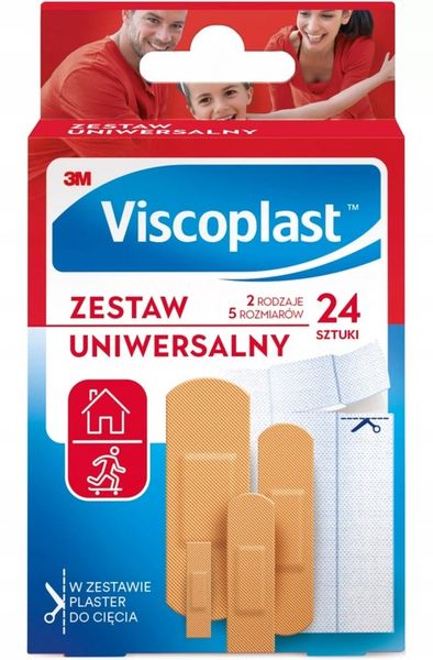 VISCOPLAST Zestaw plastrów uniwersalnych 24 SZTUKI MIX ROZMIARÓW x 2 opak zdjęcie 2