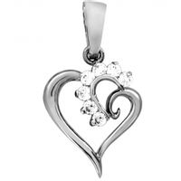 SREBRNY WISIOREK SERDUSZKO Z CYRKONIAMI SREBRO PRÓBY 925