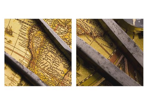 Obraz Na Płótnie - Mapa Kompas - 150X50 Cm - Ca150X50-0146 na Arena.pl