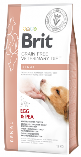 Brit Grain Free Veterinary Diets Dog Renal Jajko Z Groszkiem 12kg na Arena.pl