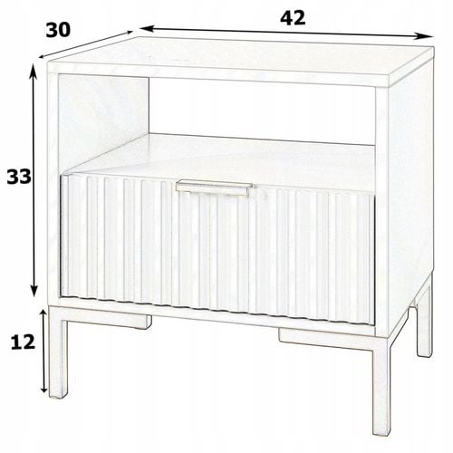 Szafka nocna z ryflowanym frontem KASZMIR/BEŻ stolik nocny złoty na Arena.pl