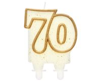 ŚWIECZKA URODZINOWA CYFERKA 70 GODAN ZŁOTY KONTUR 8 CM