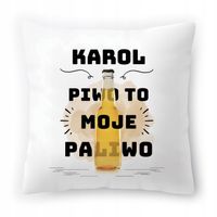 Poduszka Dla Karola Na Urodziny Ze Zdjęciem Na Prezent Biała 40X40 Cm