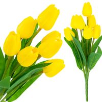 TULIPAN BUKIET TULIPANÓW piankowych X7 ZÓŁTE TULIPANY SZTUCZNE W BUKIE