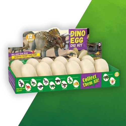 ZESTAW KOPALNIA DINOZAURÓW WYKOPALISKA ARCHEOLOG 12 DUŻYCH JAJ + KARTY na Arena.pl