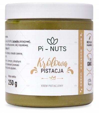 KREM PISTACJOWY BEZ DODATKU CUKRU "KRÓLOWA PISTACJA" PI-NUTS 250g na Arena.pl