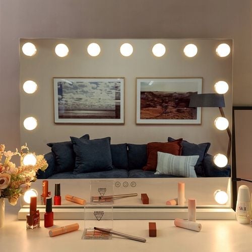 Lusterko kosmetyczne Hollywood stojące lustro do makijażu LED 15 na Arena.pl