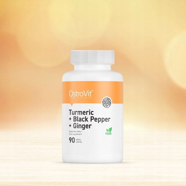 Suplement diety OstroVit Kurkumina Czarny Pieprz Imbir 90 tabletek zdjęcie 9