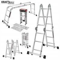 Drabina Składana Platforma Aluminiowa 4 X 3 346 CM MAX 150 KG Ktaft&Dele