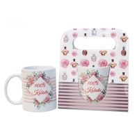 kubek ceramiczny w ozdobnym opakowaniu z napisem "100 kobieta"