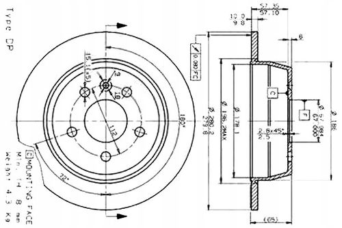 TARCZA HAM TYL 280X10 P BREMBO na Arena.pl