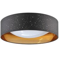 Plafon LED Tuluza 323149 Polux 24W 4K abażur czarny złoty