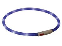 Świecąca obroża silikonowa dla psa - Trixie opaska LED USB XS-XL Niebieska