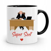 Kubek Czarny Prezent Dla Szefa Super Szef Z Nadrukiem Ze Zdjęciem