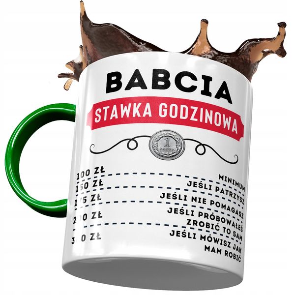 Kubek Zielony Dla Babci Babuni Na Dzień Babci Z Nadrukiem Ze Zdjęciem zdjęcie 1