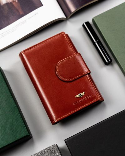 skórzany, średni portfel damski na zatrzask - peterson na Arena.pl