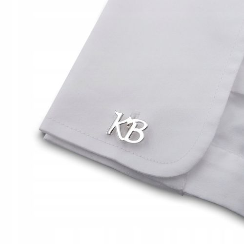 Srebrne spinki do mankietów inicjały na Prezent na Arena.pl