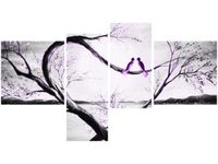 100 55CM OBRAZ 4 ELEM W FIOLETOWYM ŚWIETLE KSIĘŻYCA PŁÓTNO DRUK