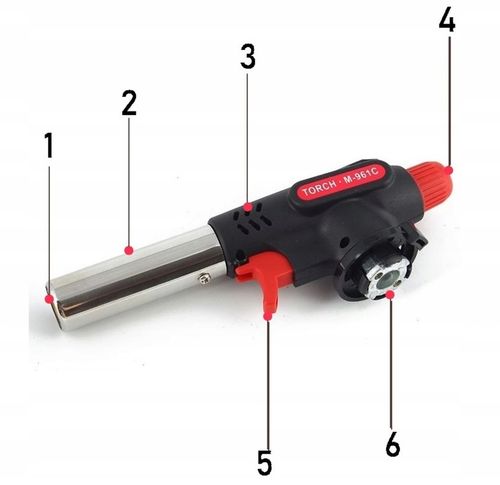 Palnik Lutownica gazowa opalarka palnik 360° + 6 x GAZ KARTUSZ na Arena.pl