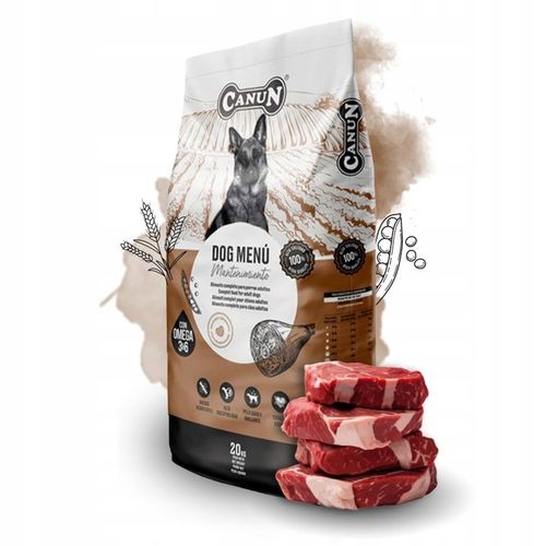 Canun DOG MENU pełnoporcjowa sucha karma dla psa WOŁOWINA Witaminy na Arena.pl
