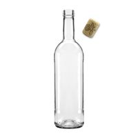 Butelka na wino 750 ml BORDEAUX BIAŁA z korkiem aglomerowanym