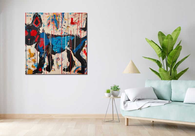 Obraz 100x100cm Miejski Pies zdjęcie 2