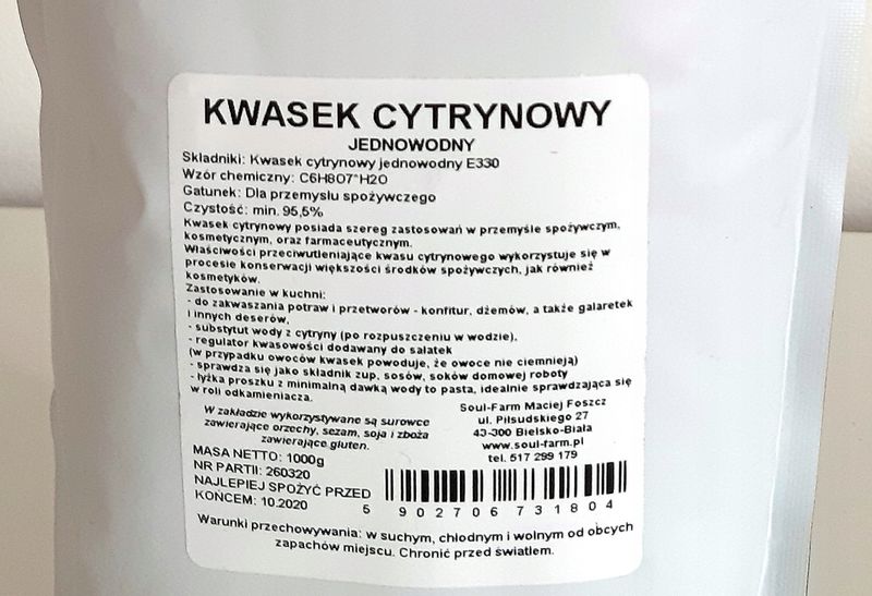 Kwasek cytrynowy 1 kg zdjęcie 3