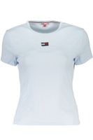 T-SHIRT TOMMY HILFIGER JASNONIEBIESKI DAMSKI T-SHIRT Z KRÓTKIM RĘKAWEM XS EU