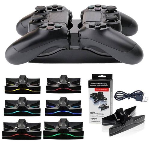 ŁADOWARKA STACJA DOKUJĄCA DO PADÓW PLAYSTATION 4 PS4 RGB LED na Arena.pl