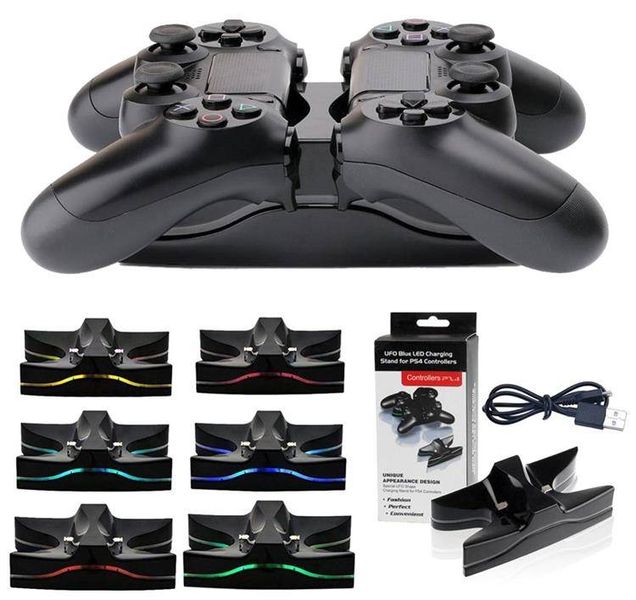 ŁADOWARKA STACJA DOKUJĄCA DO PADÓW PLAYSTATION 4 PS4 RGB LED zdjęcie 2