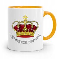 Kubek Żółty Dla Zegarmistrza Jego Wysokość Z Nadrukiem Ze Zdjęciem