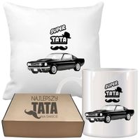 ZESTAW PODUSZKA I KUBEK ORYGINALNY PREZENT DLA TATY TEŚCIA DZIEŃ OJCA TATA