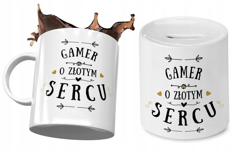 Dla Gamera Zestaw Kubek + Skarbonka Na Prezent Z Nadrukiem Ze Zdjęciem zdjęcie 1